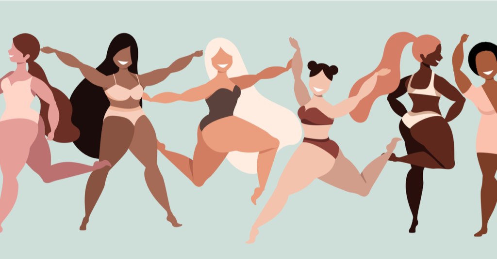 An illustration of Cartoon Women with Lipedema jumping into the air